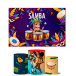Trio de Capas Cilindros Veste Fácil + Painel Retangular Horizontal Tema Roda de Samba
