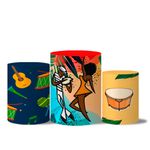 Trio de Capas Cilindros Veste Fácil + Painel Retangular Horizontal Tema Roda de Samba