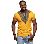 Camiseta Afro Masculina Gola V Amarela