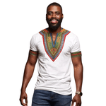 Camiseta Afro Masculina Gola V Branca