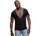 Camiseta Afro Masculina Gola V Preto