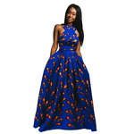 Vestido Africano Pena Azul e Laranja