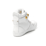 Tenis Sneaker Bawmi Cano Alto Feminino Branco com Piramide