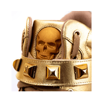 Tenis Sneaker Bawmi Cano Alto Feminino Dourado com Piramide