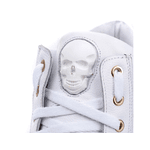 Tenis Sneaker Bawmi Cano Alto Feminino Branco com Ziper Dourado