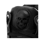 Tenis Sneaker Bawmi Cano Alto Feminino Preto com Ziper Dourado