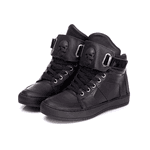Tenis Sneaker Bawmi Cano Alto Feminino Preto com velcro