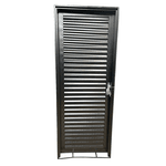 Porta De Aço Laminada Abertura Esquerda Cinza 210x80 Cm