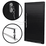 Porta Pivotante em Alumínio Black 230x124x6 Abertura Esquerda 