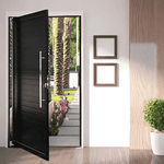 Porta Pivotante em Alumínio Black 230x124x6 Abertura Direita 