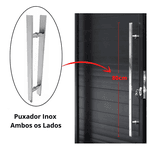 Porta Pivotante em Alumínio Black 230x124x6 Abertura Esquerda 