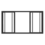 Janela Vitro Sem Grade 150x100x7.2 Em Alumínio Black 