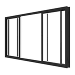 Janela Vitro Sem Grade 150x100x7.2 Em Alumínio Black 