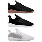 Kit 3 Pares de Tênis Kingston - Preto e Bege / Preto e Branco / Branco