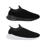 Kit 2 Pares de Tênis Meia - Preto / Preto e Branco