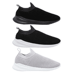 Kit 3 Pares de Tênis Meia - Preto / Preto e Branco / Cinza