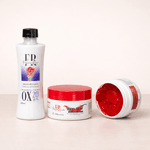 Kit Com 1 Pó Descolorante Vermelho Mini, 1 Água Oxigenada Mini E 1 Matizador - Kit Teste De Mechas by FR