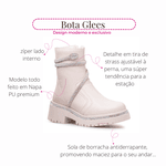 Coturno Feminino Winter Off White Com Aplique Em Strass Sola Antiderrapante