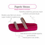 Papete Feminina Fabi Herzer Duas Tiras Com Strass Pink 