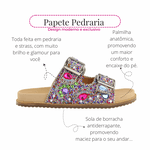 Rasteira Papete Feminina Fabi Herzer Pedraria Strass Multicolor