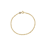 Pulseira De Ouro 18k Singapura De 2mm Com 18cm