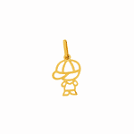 Pingente De Ouro 18k Menino Com Boné De 12mm