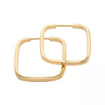 Brinco De Ouro 18k Argola Quadrada plus G