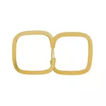 Brinco De Ouro 18k Argola Quadrada plus G
