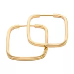 Brinco De Ouro 18k Argola Quadrada plus GG