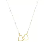 Corrente De Ouro 18k Elo Americano De 45cm Com Coração Entrelaçado