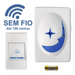 Campainha Sem Fio residencial inteligente eletrônica Wifi até 100 Metros wireless c/ vários toques bivolt plug play longo alcance resistente a água