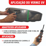 Kit Restaurador de Farol e lanternas Drfarol Polimero Verniz Uv Faça em ate 10 Farois profissional revitalizador limpa e recupera fosco amarelado novo
