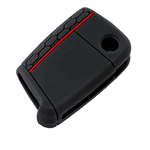 Capa Chave Canivete Vw Silicone Novo Golf Mk7 Tcross Nivus Preto e Vermelho