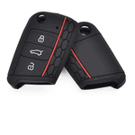 Capa Chave Canivete Vw Silicone Novo Golf Mk7 Tcross Nivus Preto e Vermelho