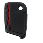 Capa Chave Canivete Vw Silicone Novo Golf Mk7 Tcross Nivus Preto e Vermelho