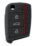 Capa Chave Canivete Vw Silicone Novo Golf Mk7 Tcross Nivus Preto e Vermelho