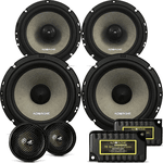 Kit 2 Vias Audiophonic Sensation Ks6.2 130wrms + Altofalante Coaxial Cs650.V2 Sensation 110wrms Combo 240wrms High End Kit Alto Falante Componente Duas Vias Alta Definição Audio Hd