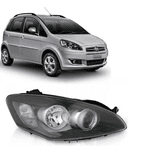 Farol Dianteiro Fiat Idea Máscara Negra 2010 a 2016 Lado Direito