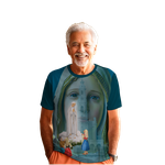 Camiseta Nossa Senhora de Fátima. GCA1346 Azul Petroleo