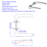 MZ920- Fechadura para Porta de Madeira Interna Papaiz R64 4400 CR