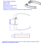 AR MZ950- Fechadura AR MZ950 para porta de madeira Externa Papaiz