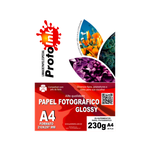 PAPEL FOTO A4 GLOSSY 230G 20FLS PROTOINK