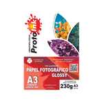 PAPEL FOTO A3 GLOSSY 230G 20FLS PROTOINK