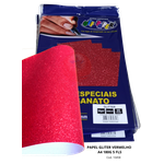 Papel Glitter Vermelho A4 180g 5 Fls