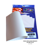 Papel Metalizado Branco A4 150g 15 Fls