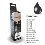 TINTA HP H900 CORANTE 100ml PROTOINK | COR: BLACK H900 | 100ML