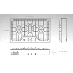 Fogão 3 bocas com acendimento 12V cor cinza para trailer e motorhome Modelo Steel - FGH4ZSA-SS FURRION