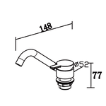 Torneira para Motorhome modelo TOP148 - S088 base redonda - dobravel quente e fria