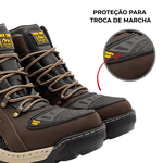 Bota Masculina Track Alaska Cano Médio Couro Legítimo Café