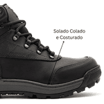 Bota Cano Curto Track Said Detroid Couro Legitimo Preto